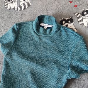 Ribbed Mock neck midi dress